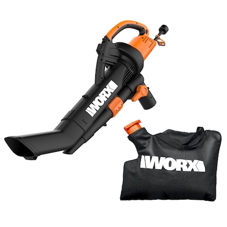 Worx TriVac Corded Handheld Leaf Blower W/ Mulching System, 12 Amp WG509